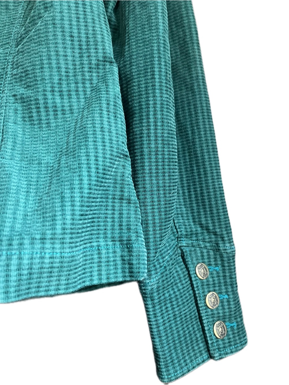 Cabi Legion Teal Green Corduroy Lennon Military Jacket Blazer Gold Crest Size M - Picture 8 of 10